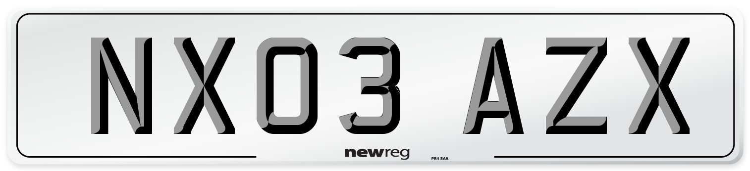 NX03 AZX Number Plate from New Reg
